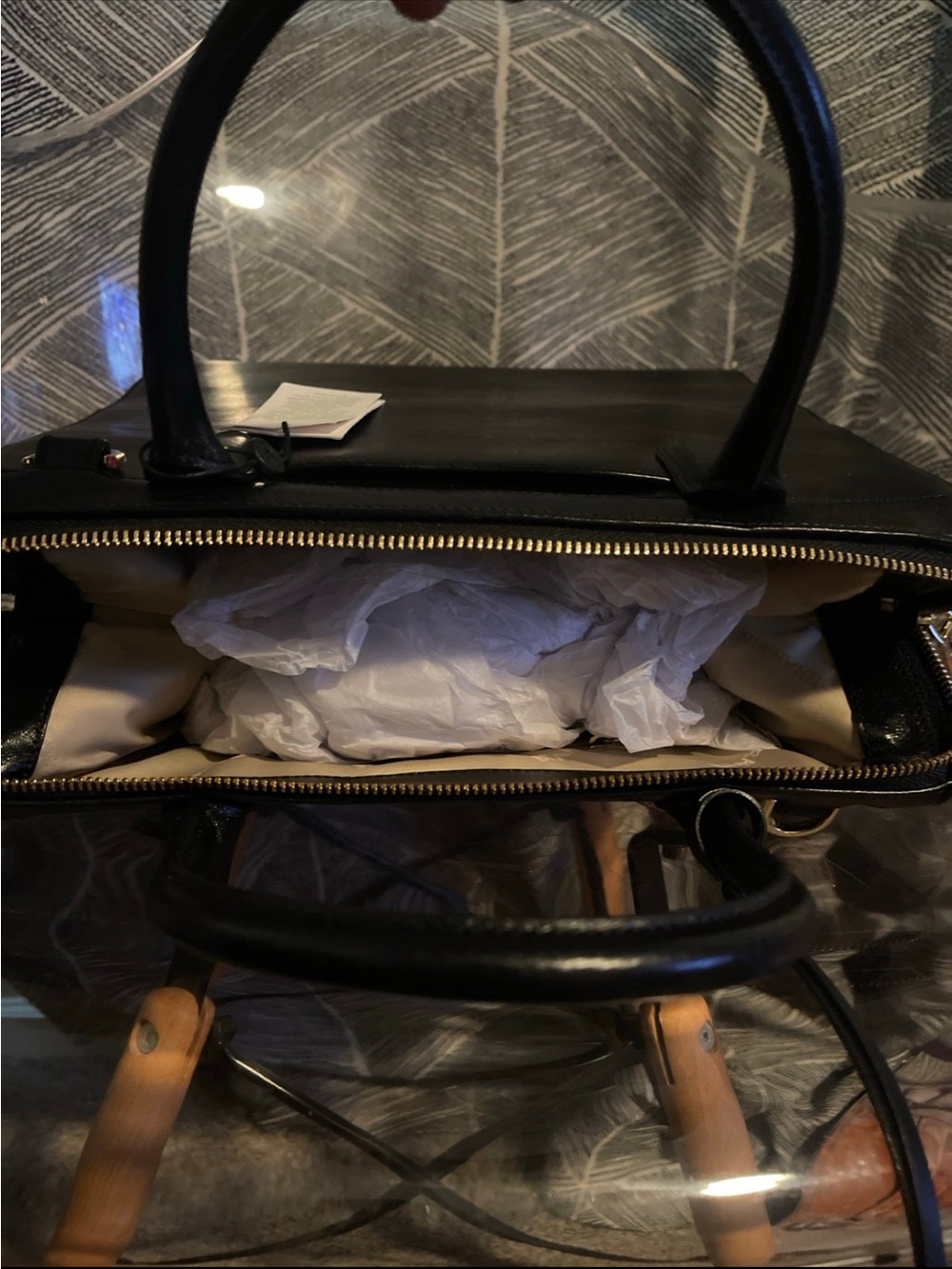 Brahmin Animal Print Satchel with Black Trim - Picture 9 of 14